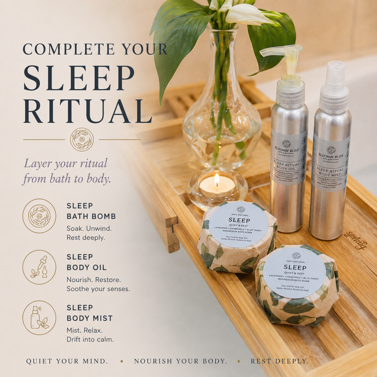 SLEEP | Calm &amp; Restful Sleep | Natural Magnesium Bath Bomb