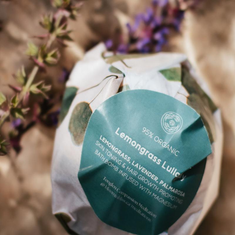 LEMONGRASS LULLABY | Relaxing, Skin-Toning |Natural Bath Bomb