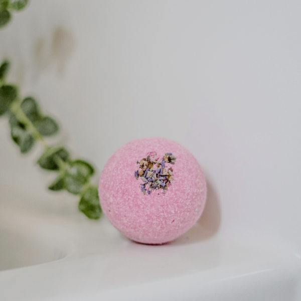 Rose fragranced bath bomb natural organic